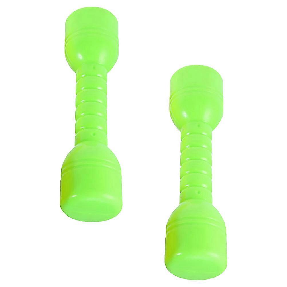 Children's Plastic Dumbbells for Exercising ABS Material Green Color Ergonomic Design 2 Pcs