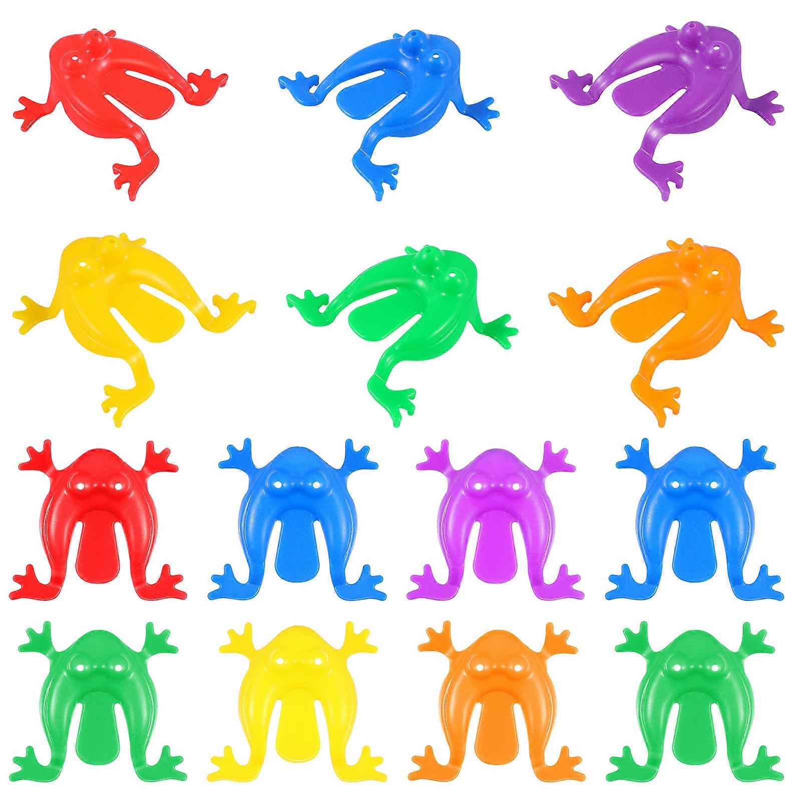 Plastic Jumping Frogs Toys for Kids Use Assorted Color 24 Pcs Small Gifts