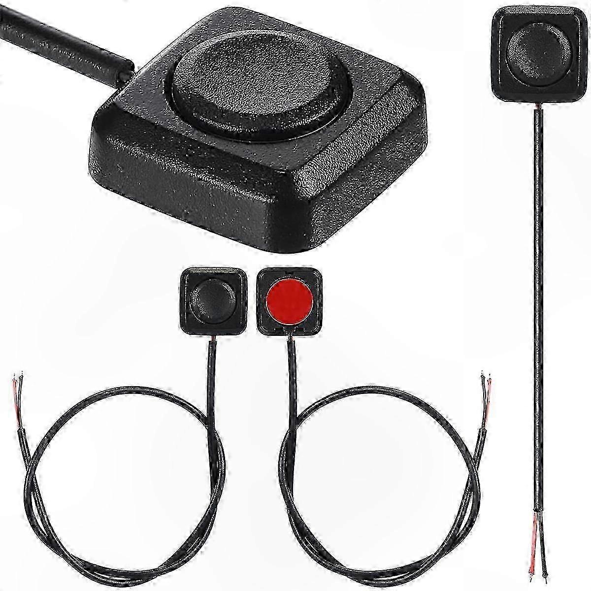 4-Pack Mini Push Button Switch, 12V/24V Momentary On-Off Surface Mount, Black