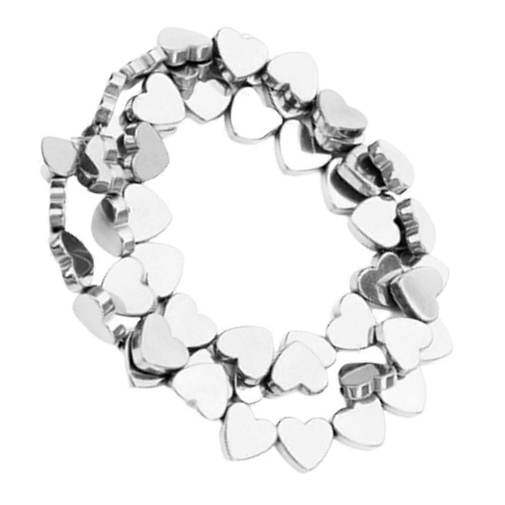 50 Pcs Silver Plating Colored Stone Beads Heart Shape Jewelry Making Ideal for Diy Projects and Jewelry Accessories