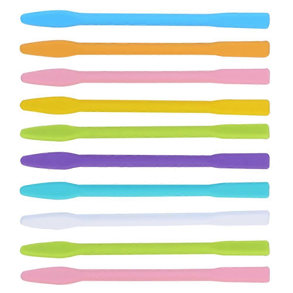 10pcs Silicone Stir Sticks for Stirring Cosmetic Masks Mixing rods with Spatula Design Assorted
