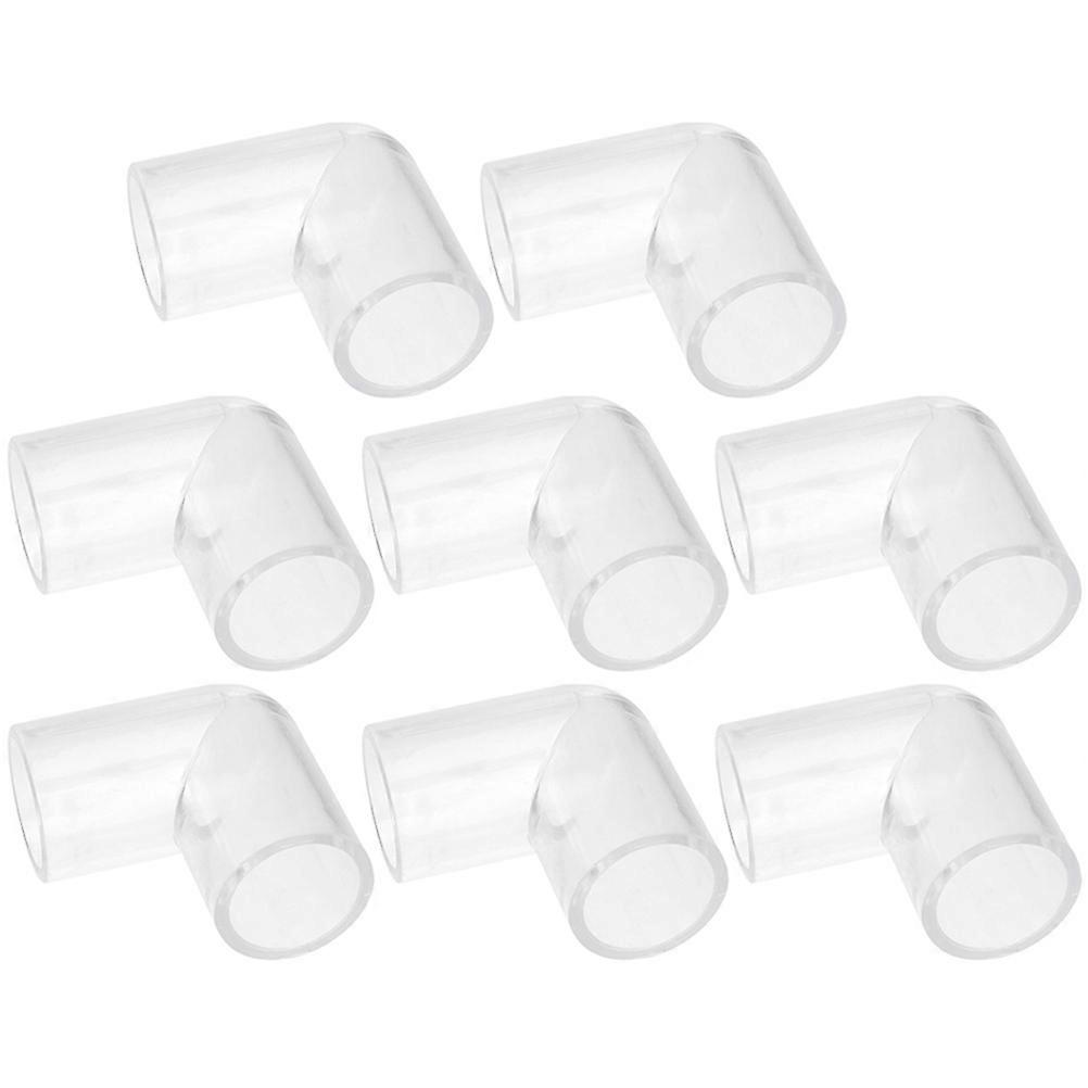 Transparent Acrylic 90 Degree Water Connectors for Fish Tank with Smooth Inner Surface and High Transparency 8pcs