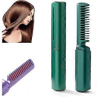 Rechargeable Mini Hair Straightener,portable Cordless Hair Straightener,fast Heating Hair Straightening Comb,3 Temperature Adjustments