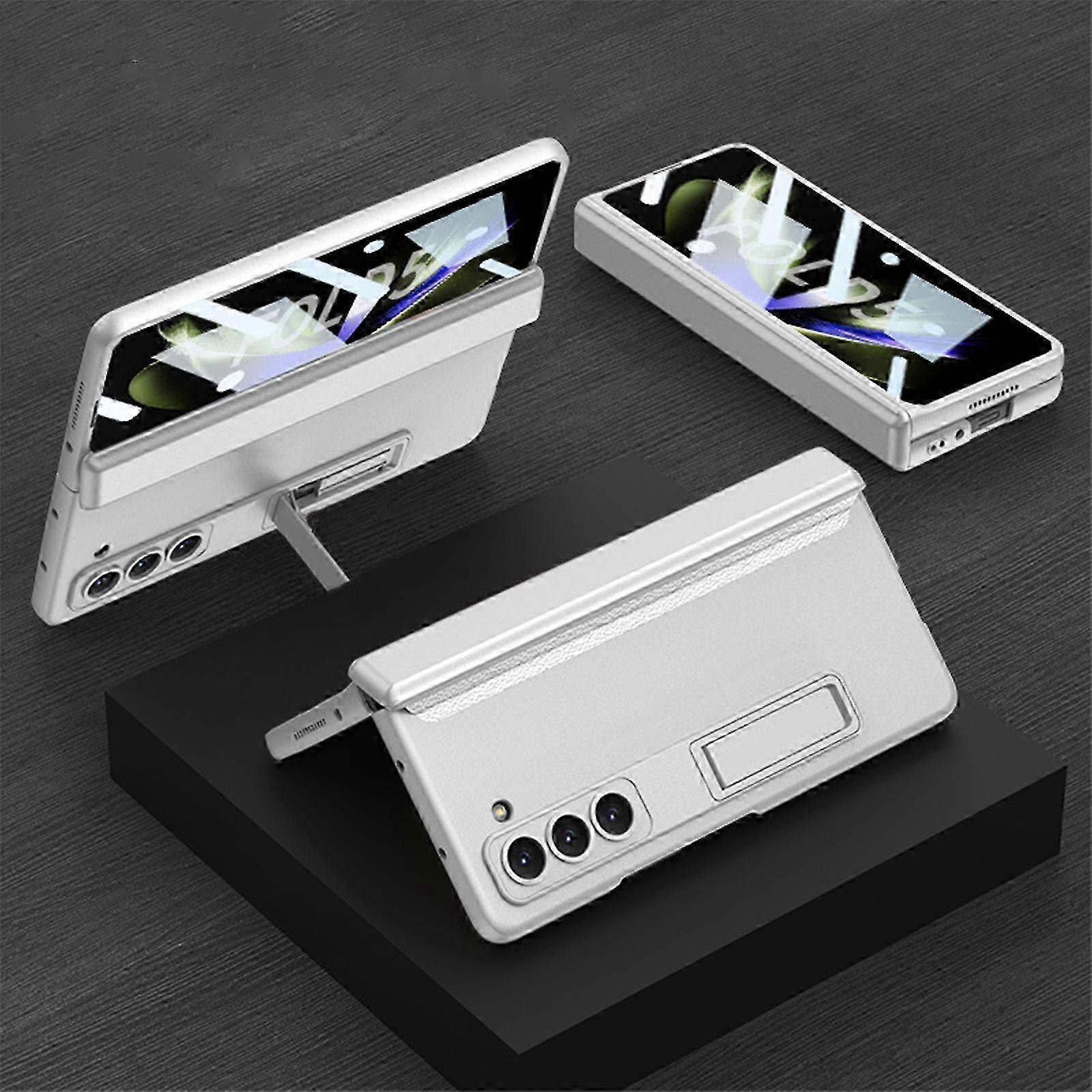 Z Fold 5 Case Hinge Coverage Protective Case with Built-in Kickstand PC Magnetic All-Inclusive Shockproof Cover