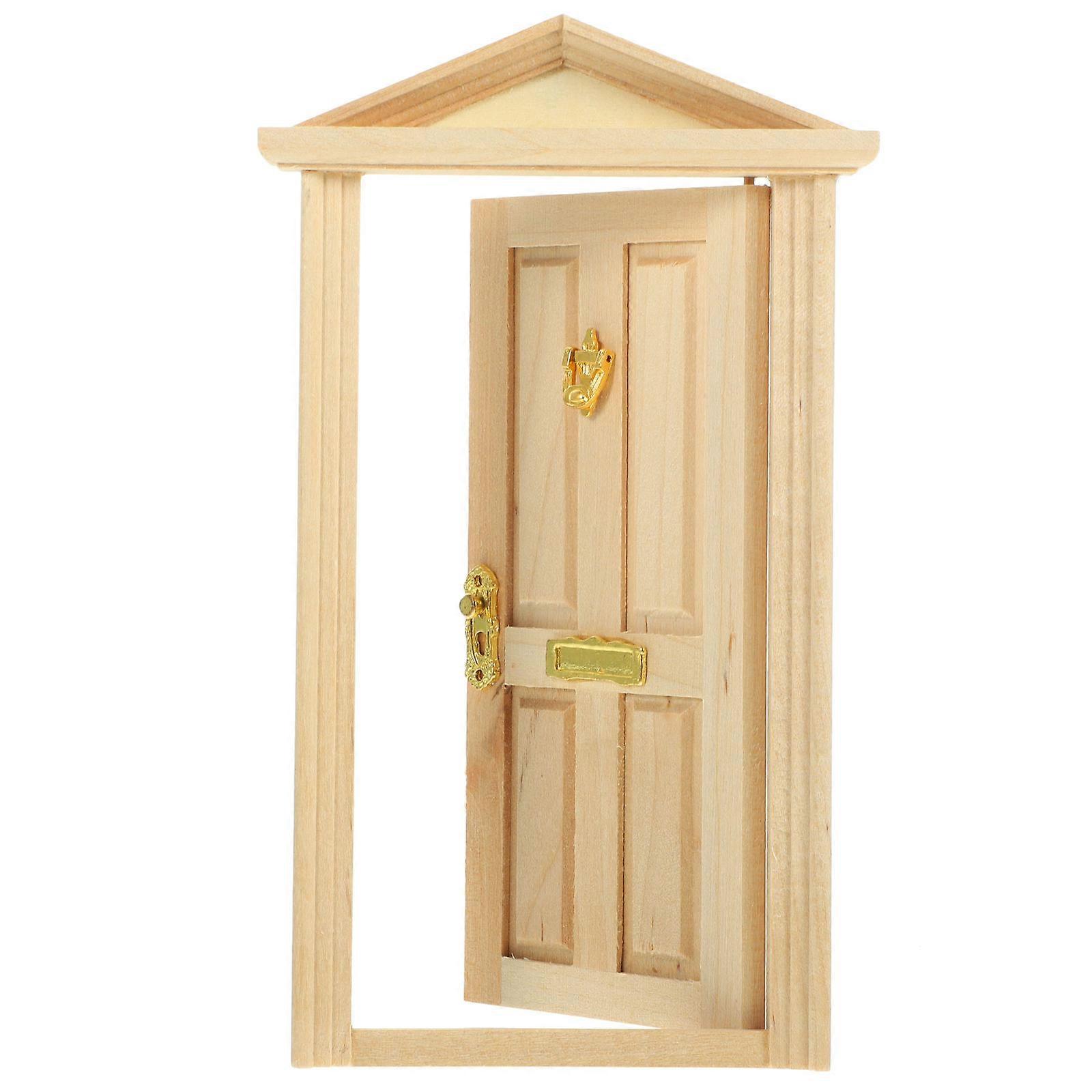Rectangular Miniature Dollhouse Door Crafted From Wood Perfect For Home Decoration 1Pcs Openable Functionality