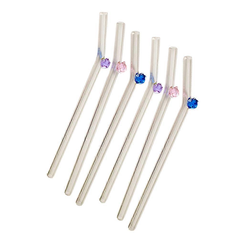 Drinking Straws 6Pcs Smooth Assorted Color Heatproof Round Reusable for Offices