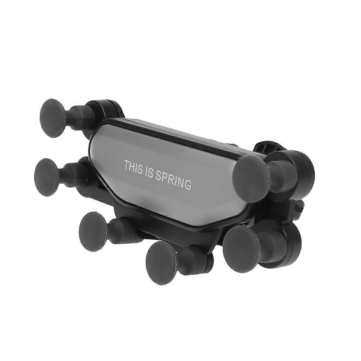 Car Phone Holder Gravity Sensor Snap Type with 7-Point Support Silver