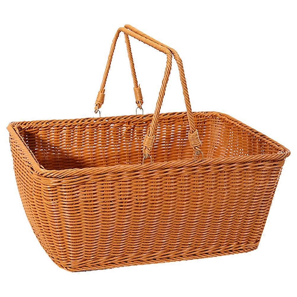 Brown PP Material Handheld Storage Basket for Decoration and Photo Props 7 inch