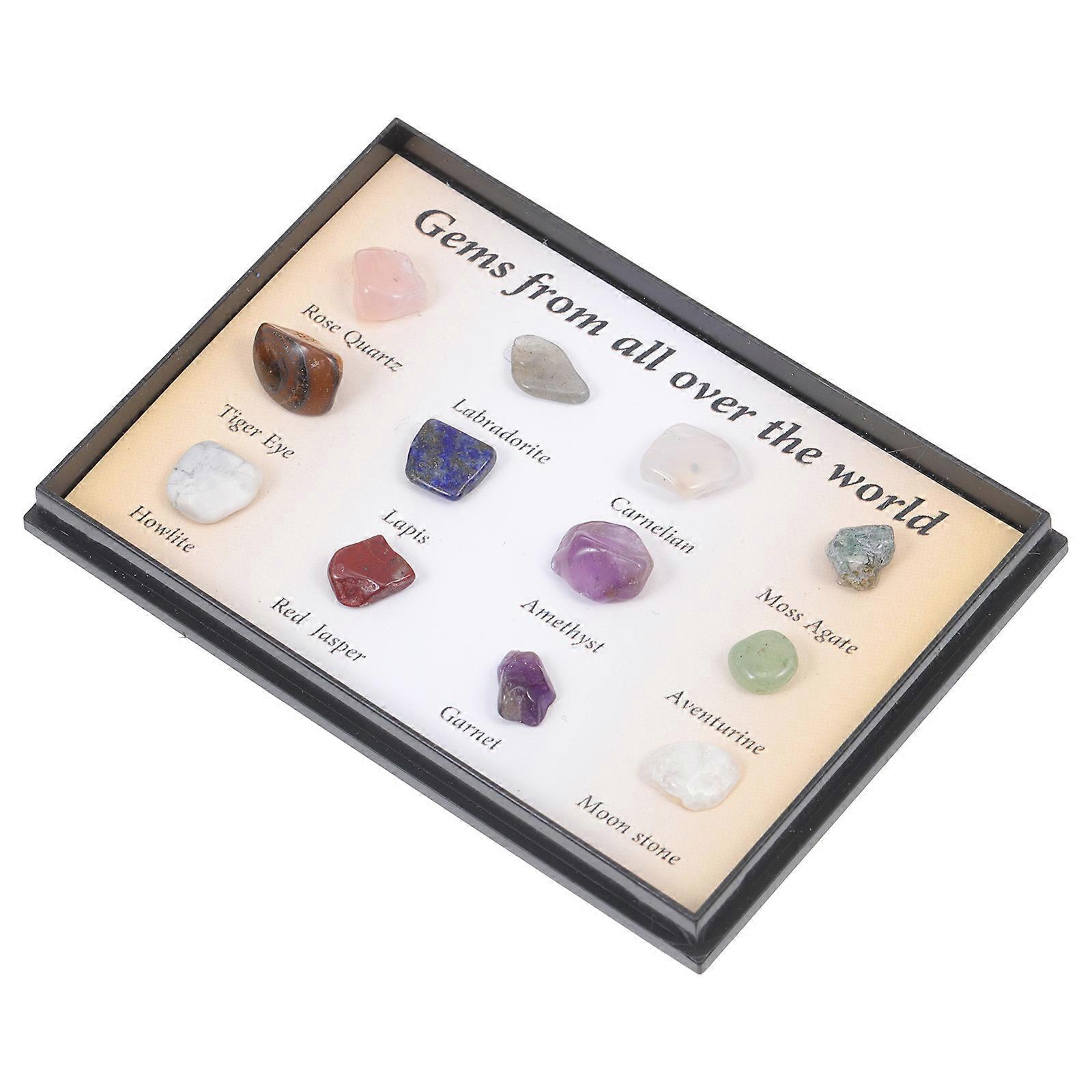 Crystal Agate Model Natural Stone Specimen Collectors Irregular Shape Assorted Color In 1 Set
