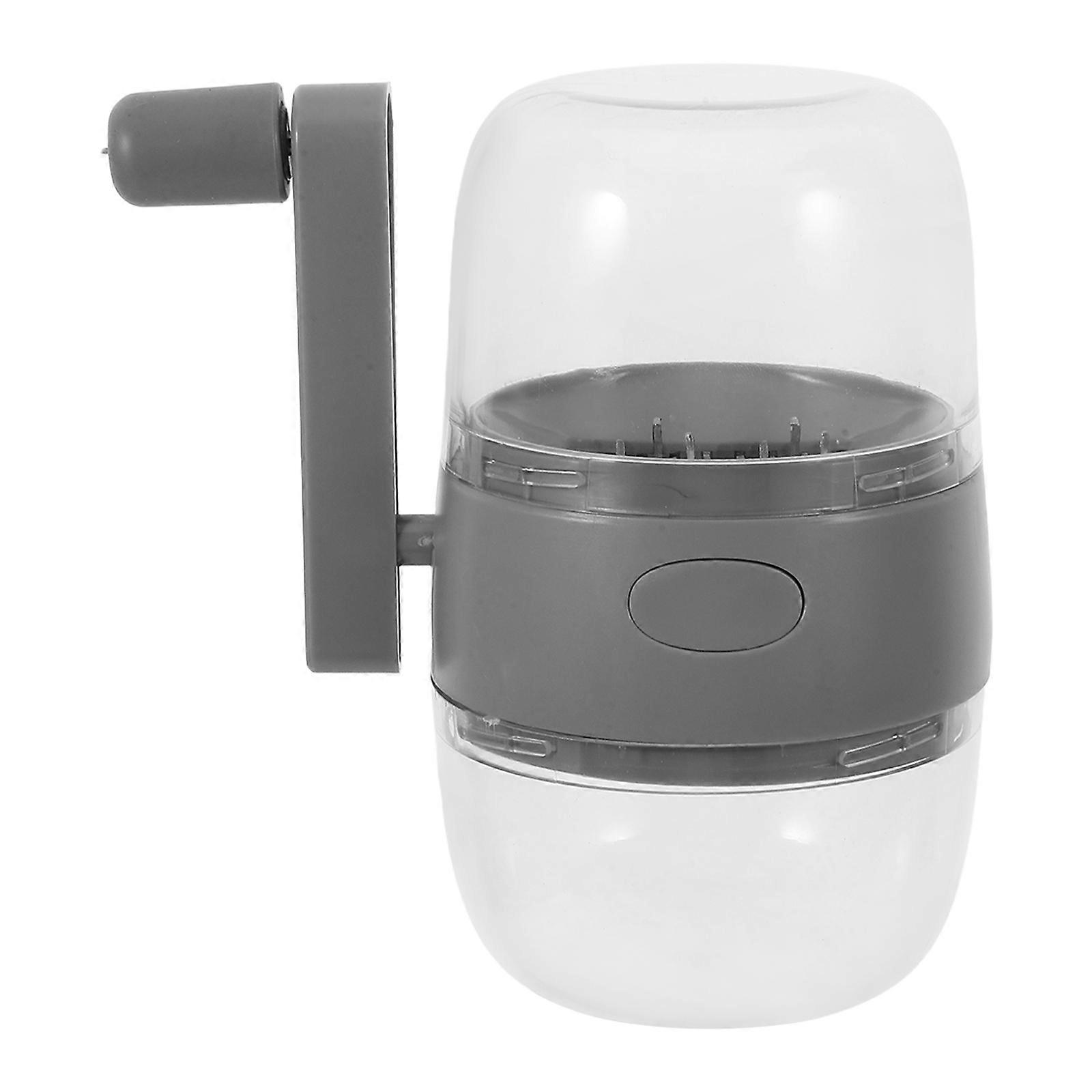 Manual Nut Grinder with Hand Crank for Kitchen Use Made of Plastic Grey Color Compact Size