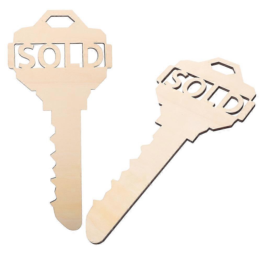 2pcs Unfinished Wooden Giant Key Hanging Decorations for Window or Home Entryway Display – Easy Install, Unique Artistic Design
