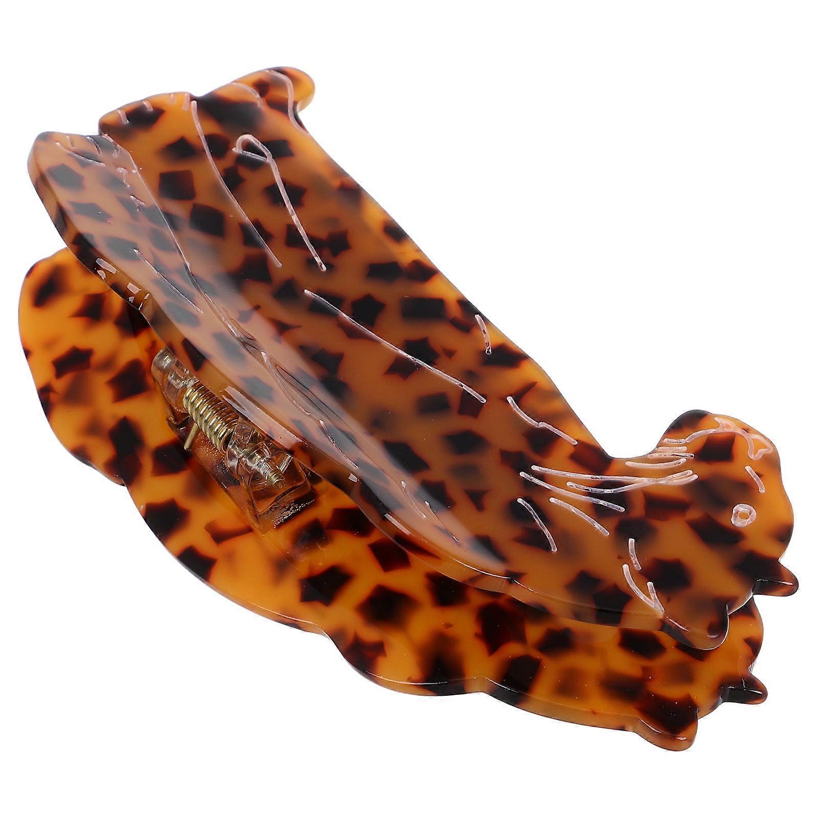 Tortoiseshell Leopard Acetate Jumbo Hair Claw Clip for Women – Strong Hold Barrette for All Hair Types