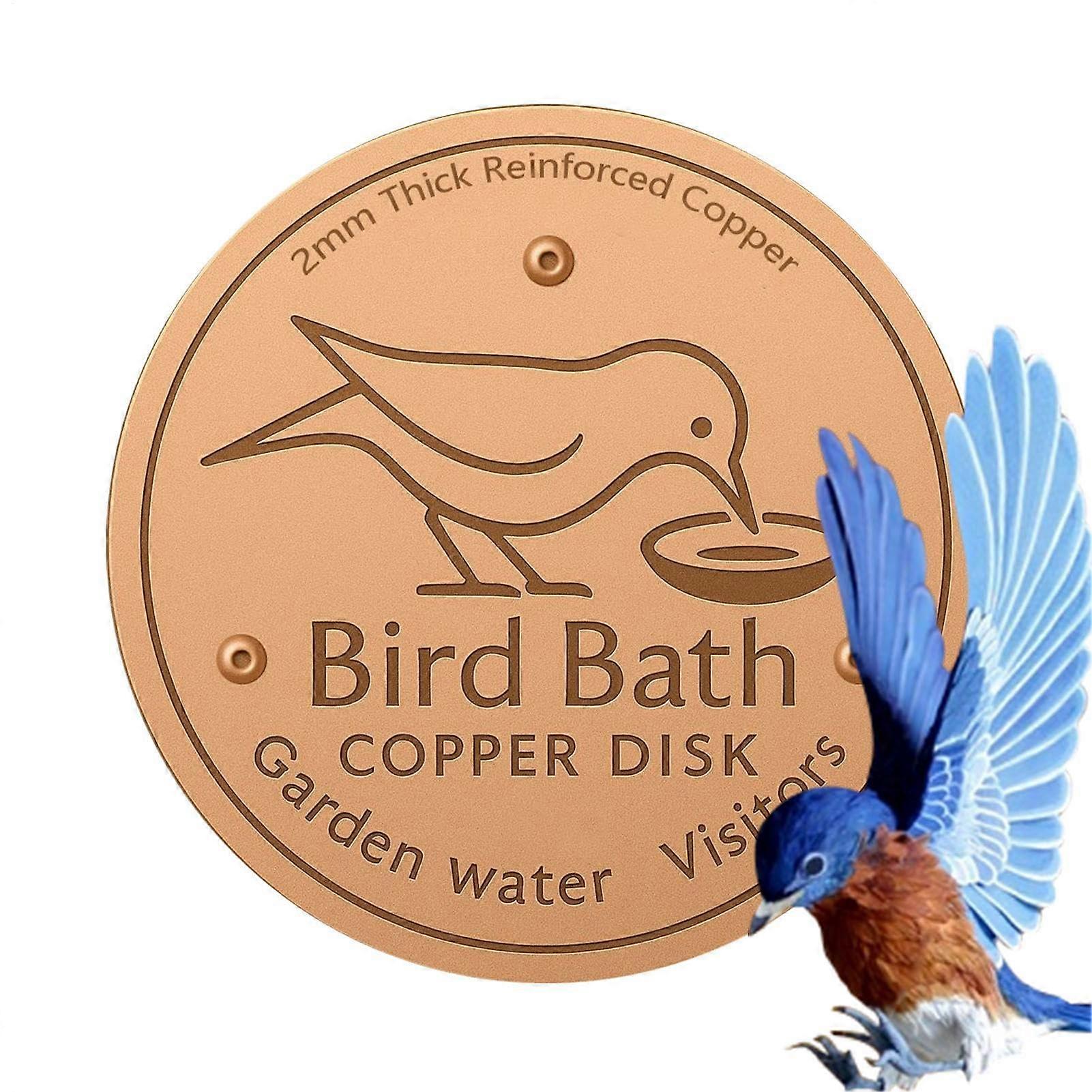 Copper Disc for Bird Bath with Support and Cleaner Plate