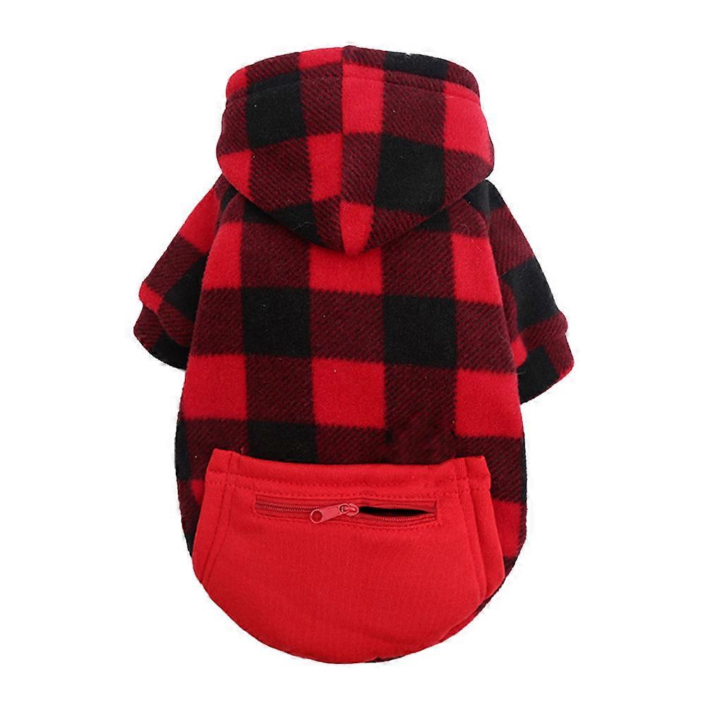 Warm Dog Clothes For Winter Season Festivities In Red Polyester 1Set