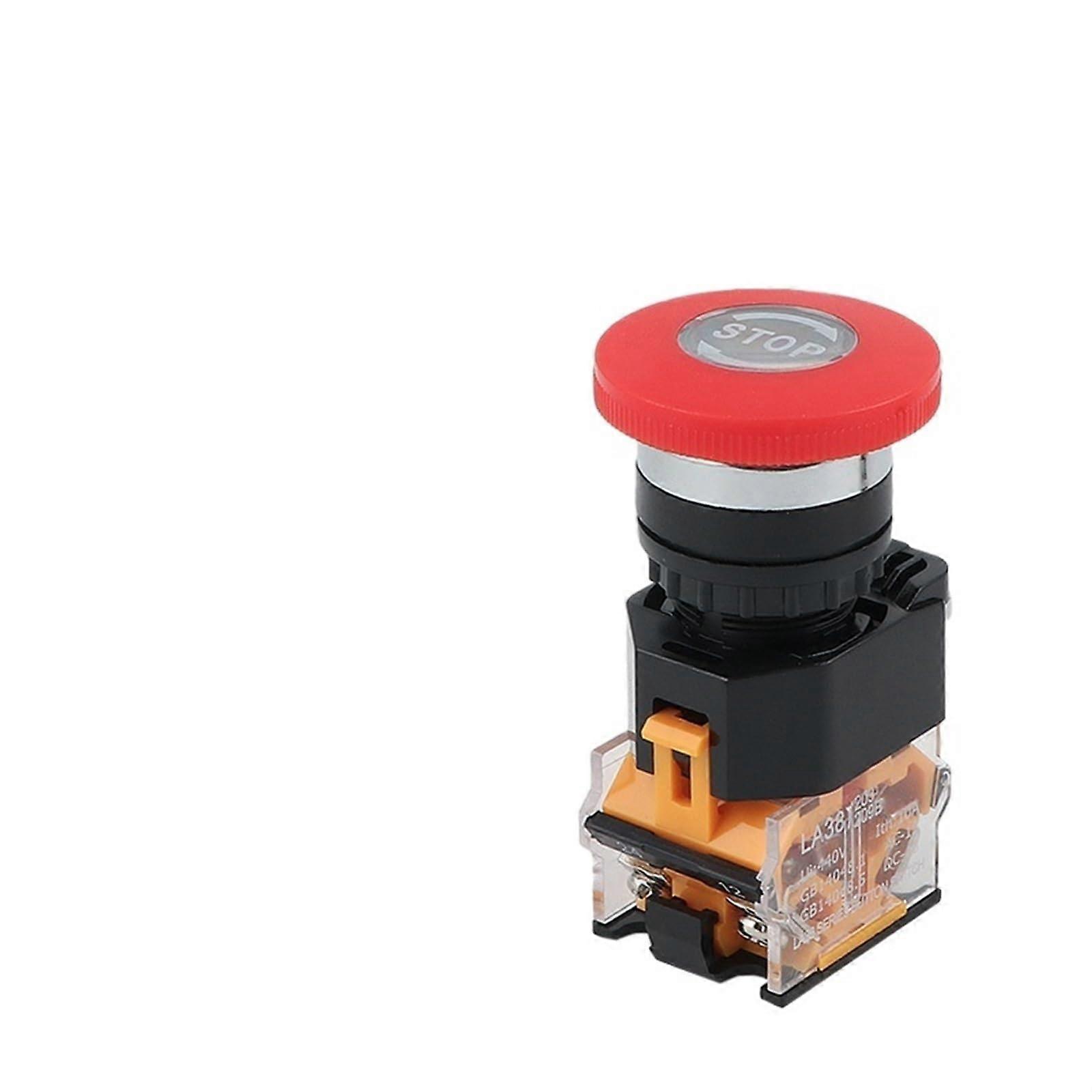 P91 Emergency Off 10A 380V 22mm SelfLocking Head Power Switch Pressure Switch 1 NO Contact 1 Opener LA3811ZS Pack of 1