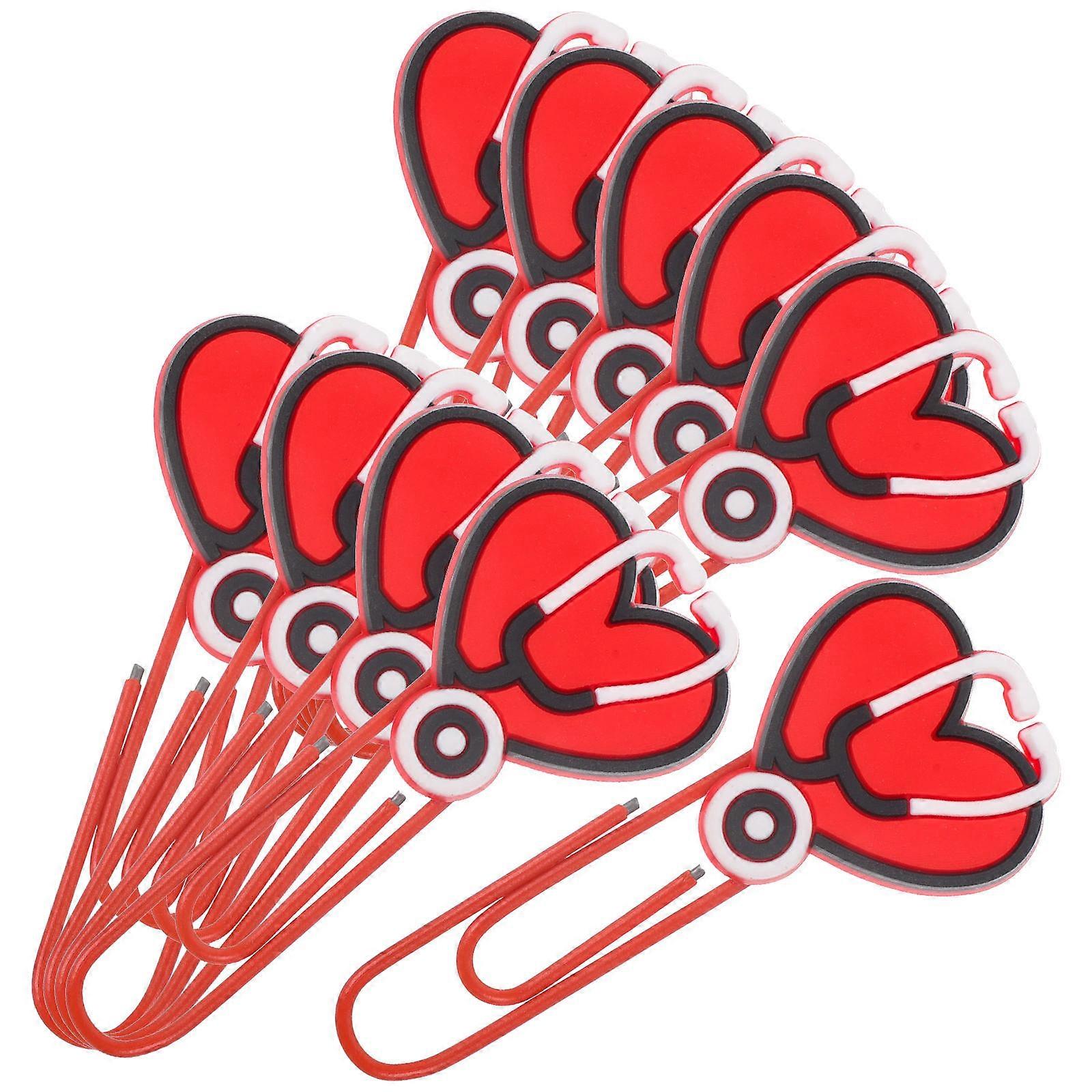 Colorful Paperclips For Document Organization School Awards And Celebratory Events Constructed From Red PVC 10Pcs
