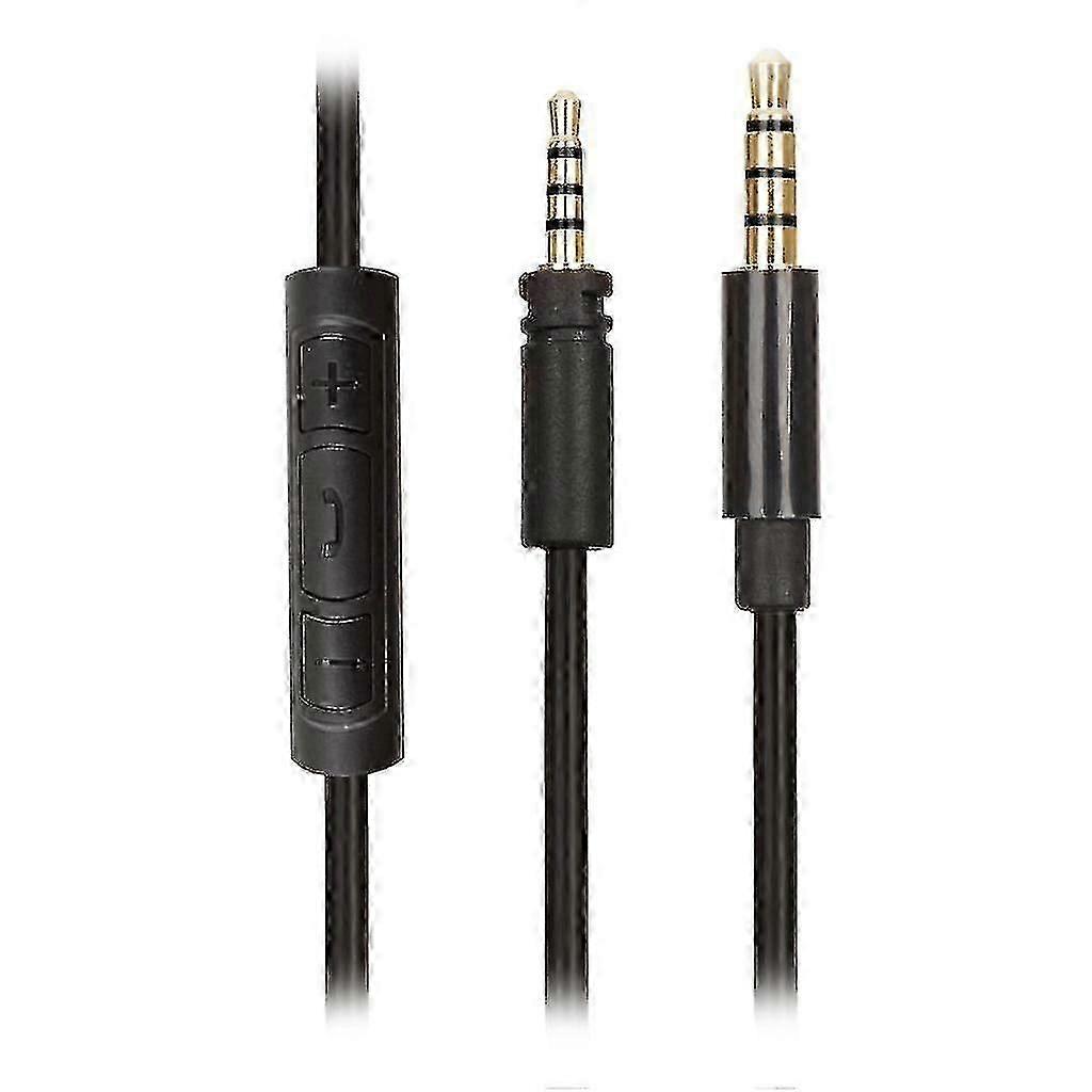 Replacement 1.8m Audio Cable Compatible With Sennheiser Momentum 2.0 With Volume Control And Microphone - Inline Lead - Black