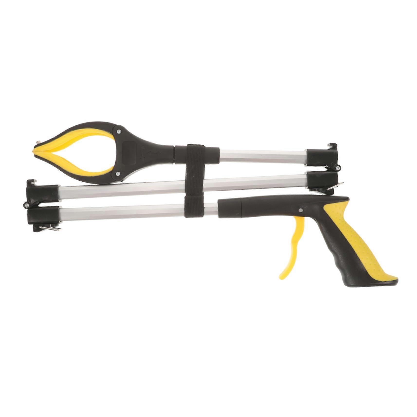 Garbage Picker Seniors Portable Reacher Gripper Extra Long Tool Aluminium Alloy Yellow Rubbish Grabber Cat Litter Scoop