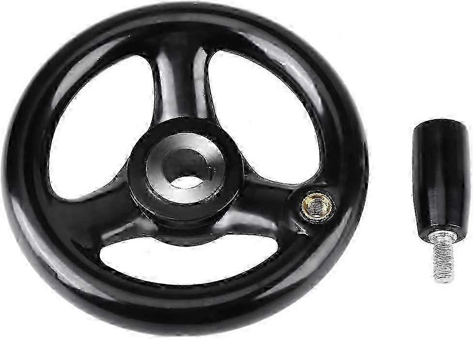 Volant-3 rayons noir poignée ronde en plastique avec poignée rotative pour tour fraiseuse 12 * 100mm