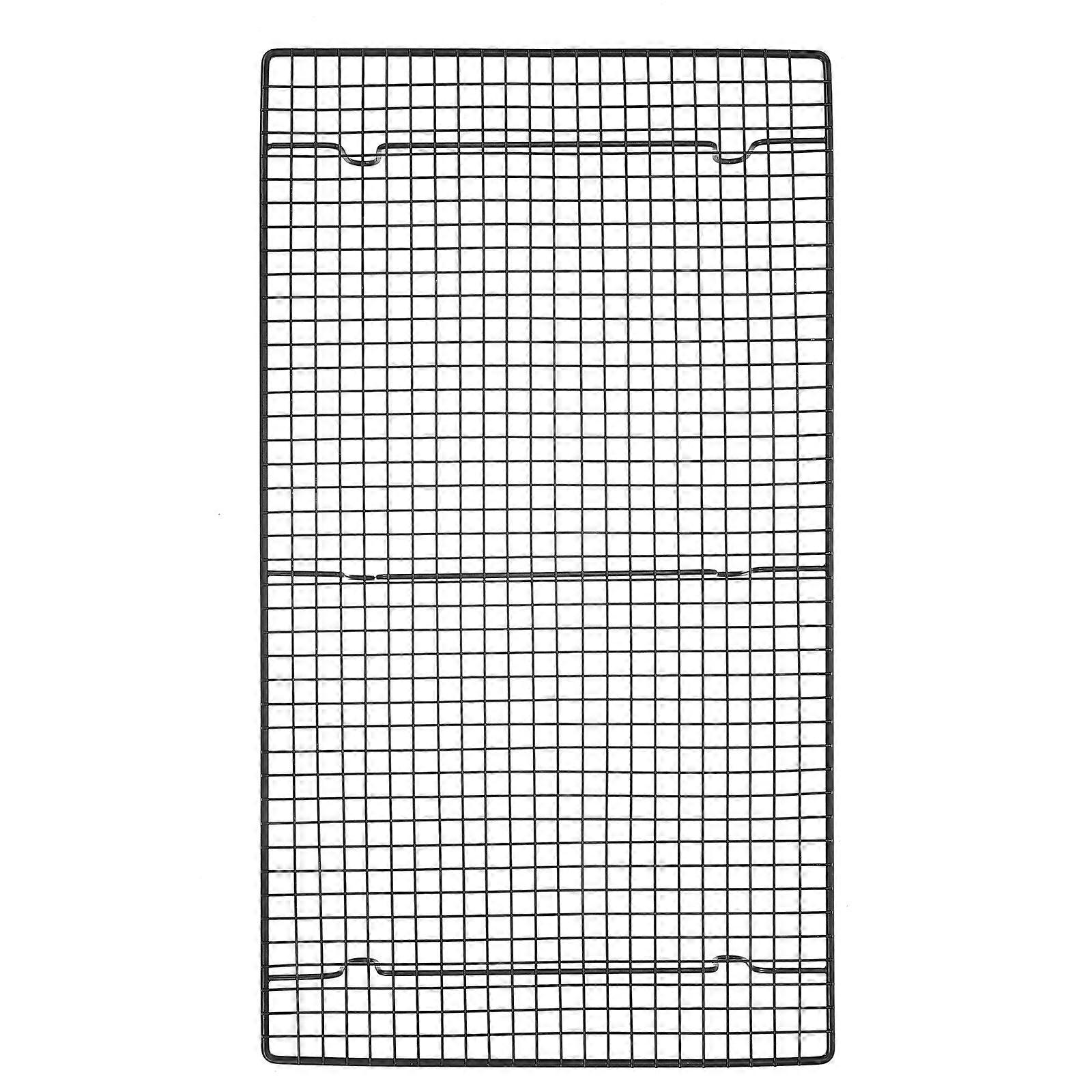 Baking Cooling Rack 4Pcs Heavy Duty Nonstick Stainless Steel Rectangular Cooling Chef Black Air Circulation