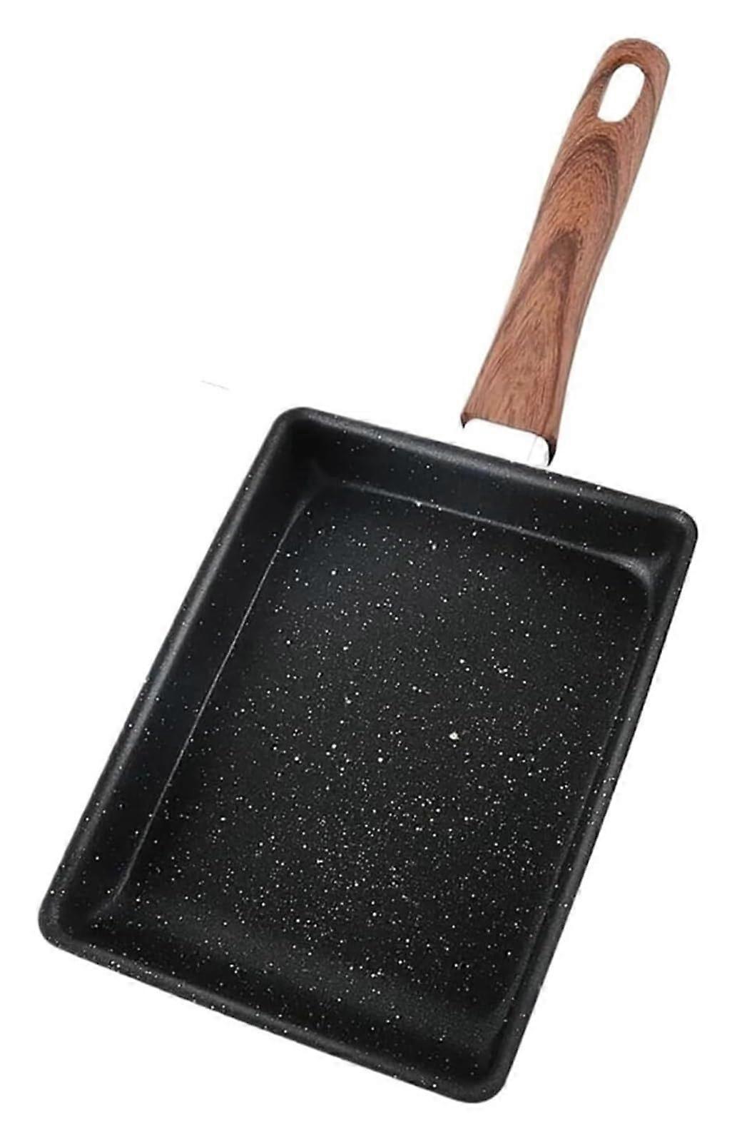 Fried Egg panFried Egg Pan NonStick Omelette Pan Egg Pan Skillet Rectangle Tamago Pan Small Egg Frying Pan with Cooking Tools for Egg Frying Black