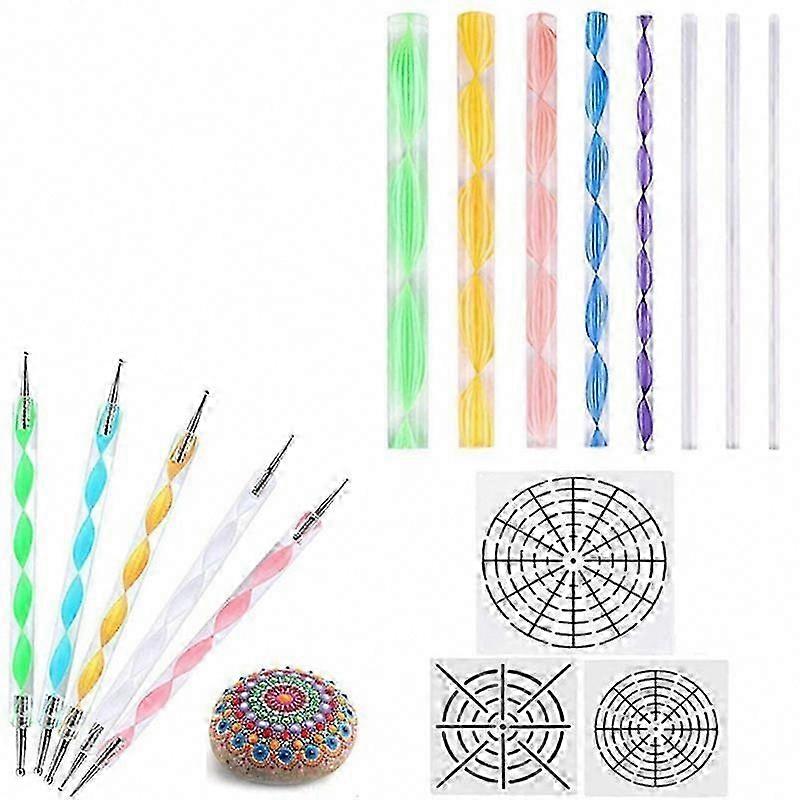 16 Pcs Mandala Dotting Tools Kit for Painting, Stencils, Clay Sculpting & Carving