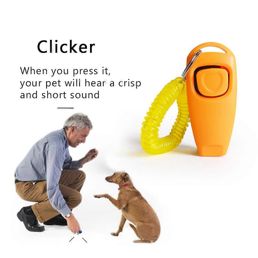 2pcs Dog Training Clickers 2 in 1 Whistle with Wrist Strap 7.5x3.5x2cm