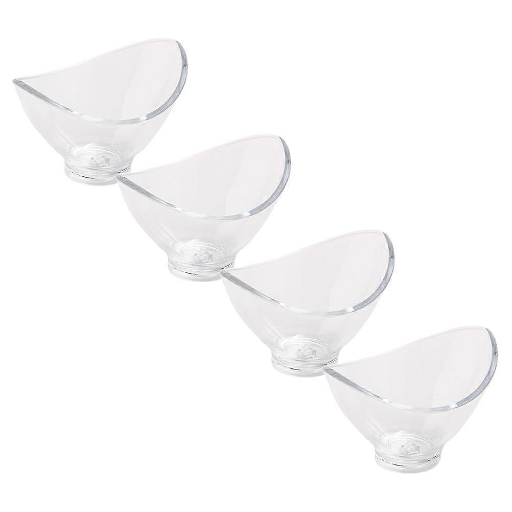 Transparent Acrylic Dessert Bowls for Home Use Simple Design with Nonslip Bottom 4 Pieces