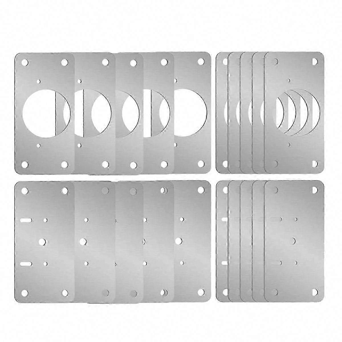 10Pair Stainless Steel Hinge Repair Plate for Cabinet Drawer Table Furniture Mounting Hardware Fixing Tool