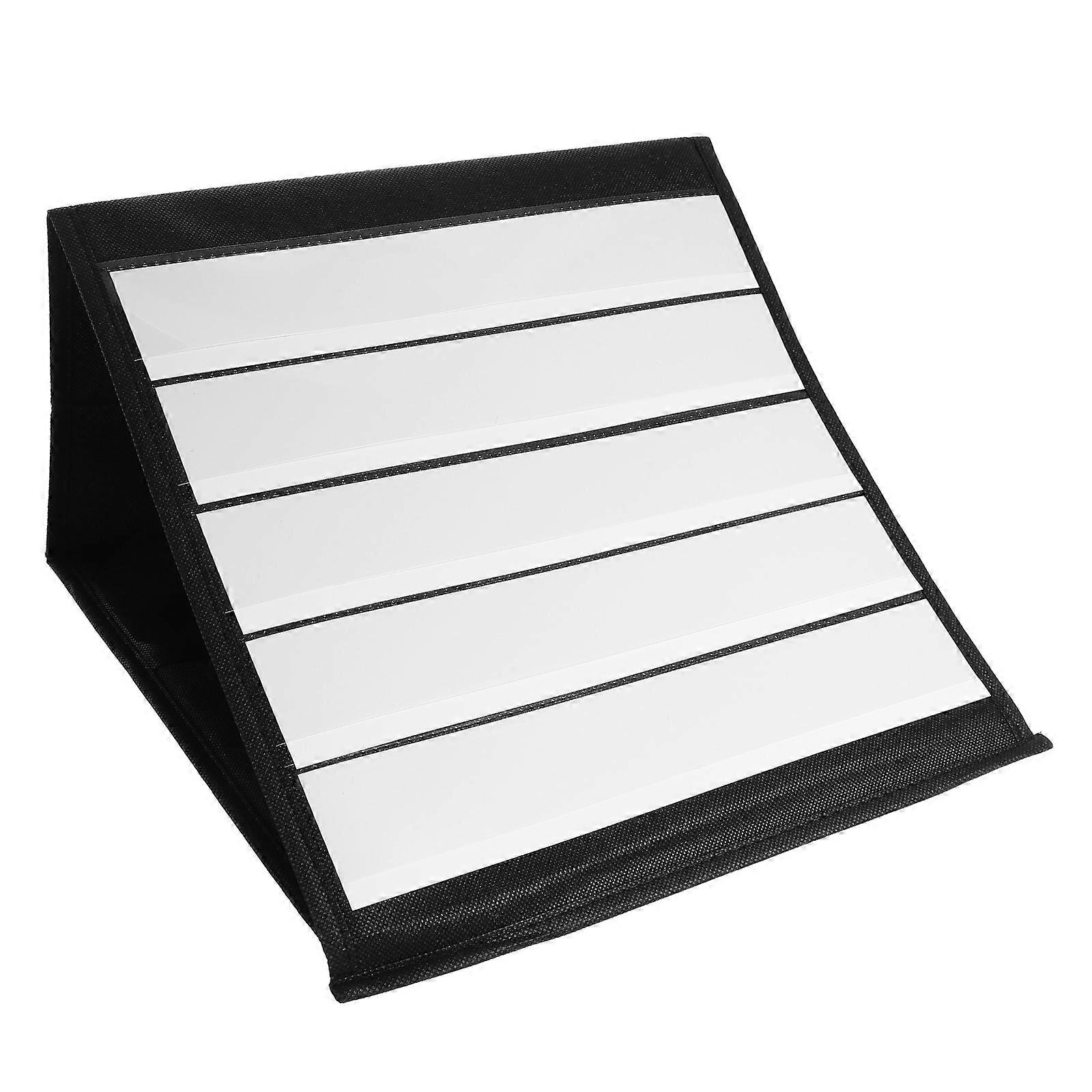 Tabletop Pocket Chart Foldable Office Organization Triangular Black Oxford Cloth Teaching Aid 1 Set