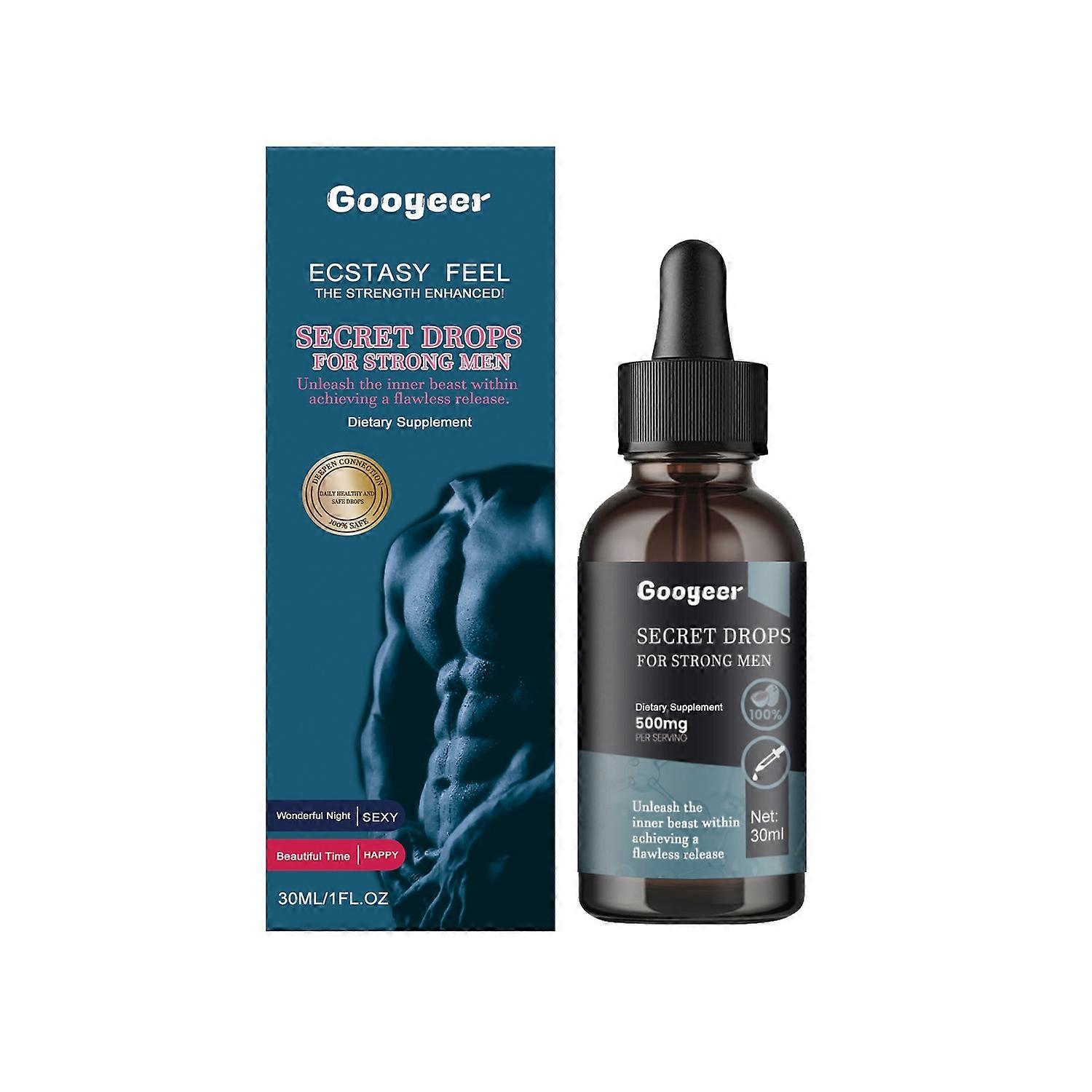 1-6x GOOGEER Secret Drops for Strong Men 30ml Ginseng Extract Stress Relief Vitality Enhancement