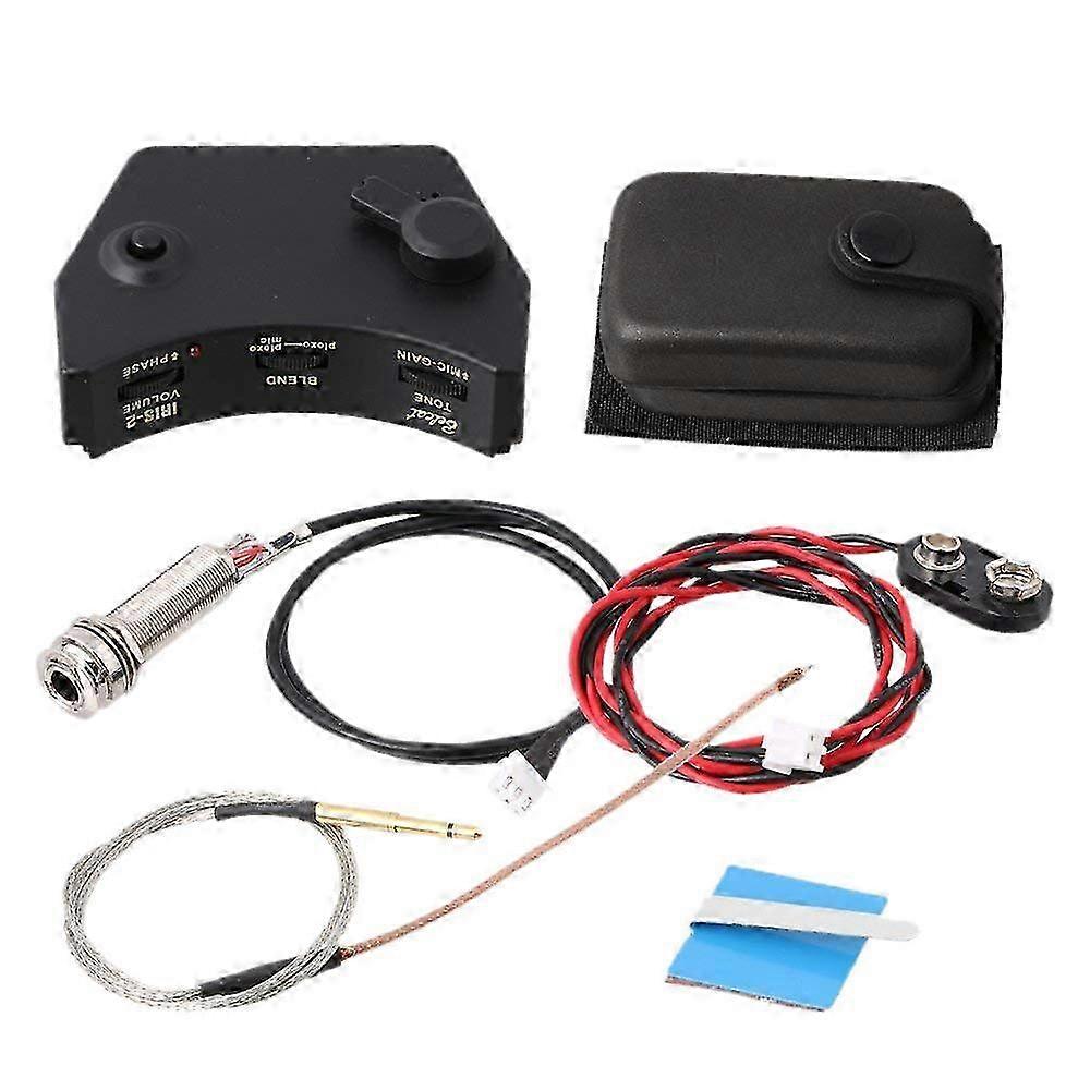 Preamplificator îmbunătățit Iris-2 Soundhole Control pentru chitare folk acustice cu sistem de pickup piezo