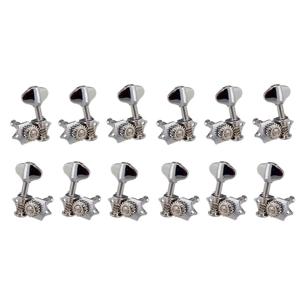 3L3R 6Pcs 1:18 Guitar String Tuning Pegs Tuner Machine Heads Knobs Tuning Keys for Acoustic or Elect