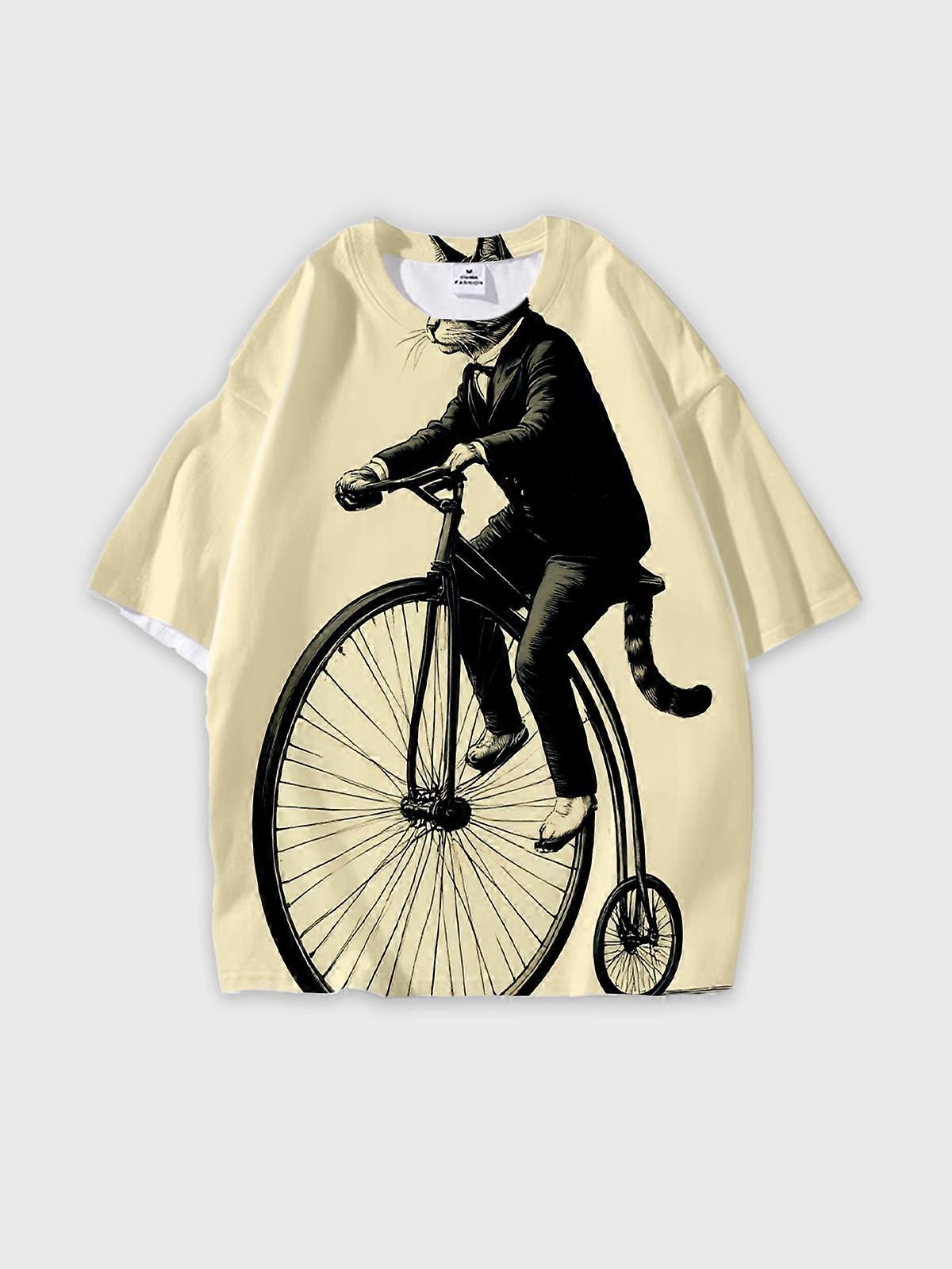 T-Shirt Short Sleeve Round Neck, Summer Casual Loose Graphic Tee, Unisex Pattern V3229