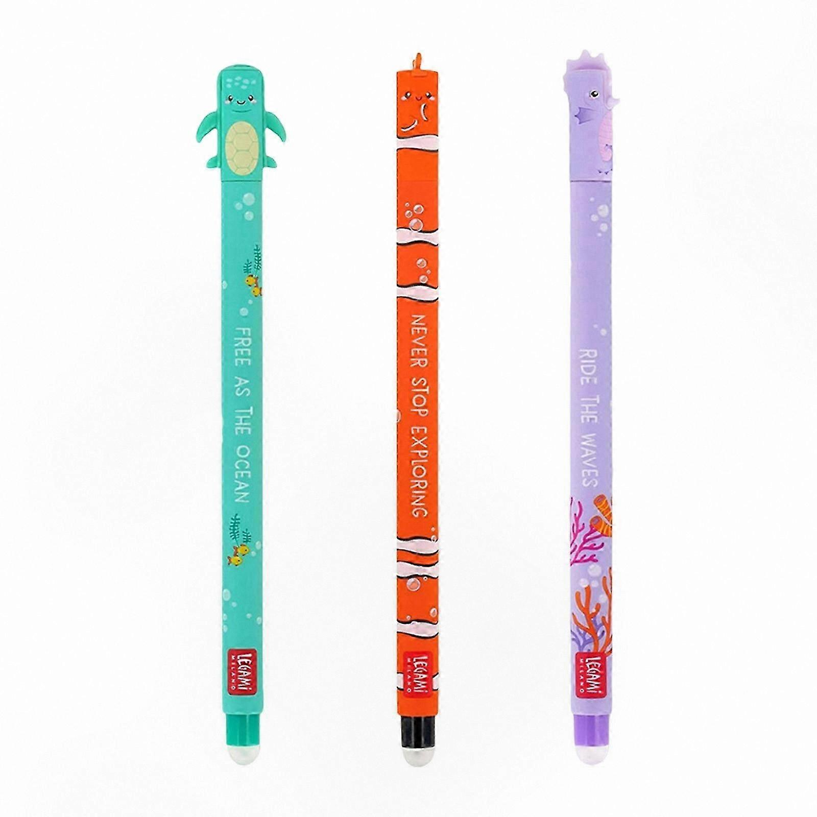 Paquet de 3 stylos gel effaçables à pointe de précision, pointe fine de 0,35 mm pour l’écriture, la prise de notes, la tenue d’un journal, l’école et le bureau