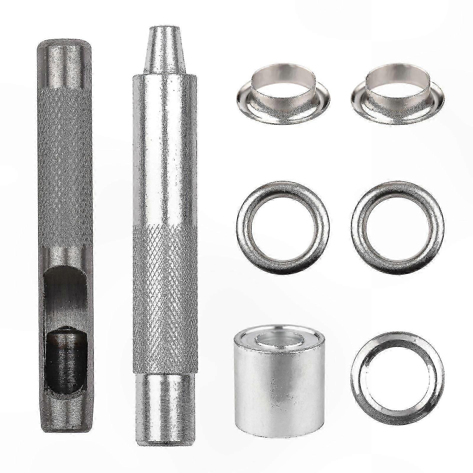 6mm Grommet Kit with Eyelets and Washers for Fabric, Leather, Tarps (100 Sets, Includes 3 Tools)