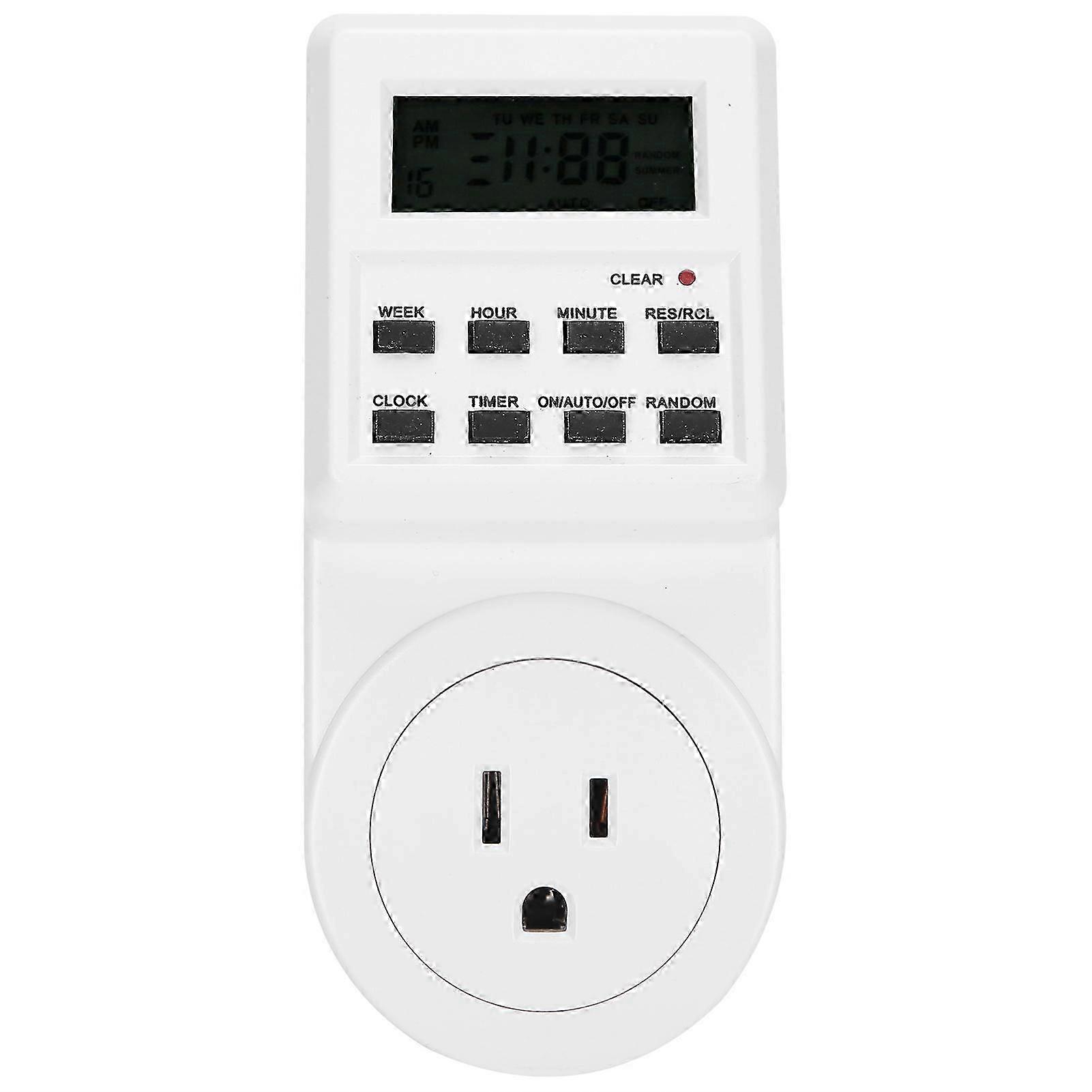 Timer Switch Plug Intelligent Programmable Outlet Timer Socket for Electrical Appliance(TST01US Plug 110V)