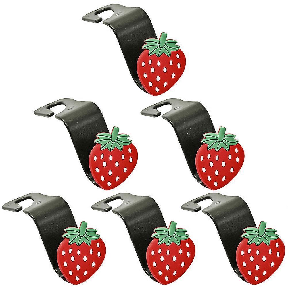 Car Seat Hook 6Pcs Hook-Shaped Storage Solution For Back Seat Organization Red Plastic