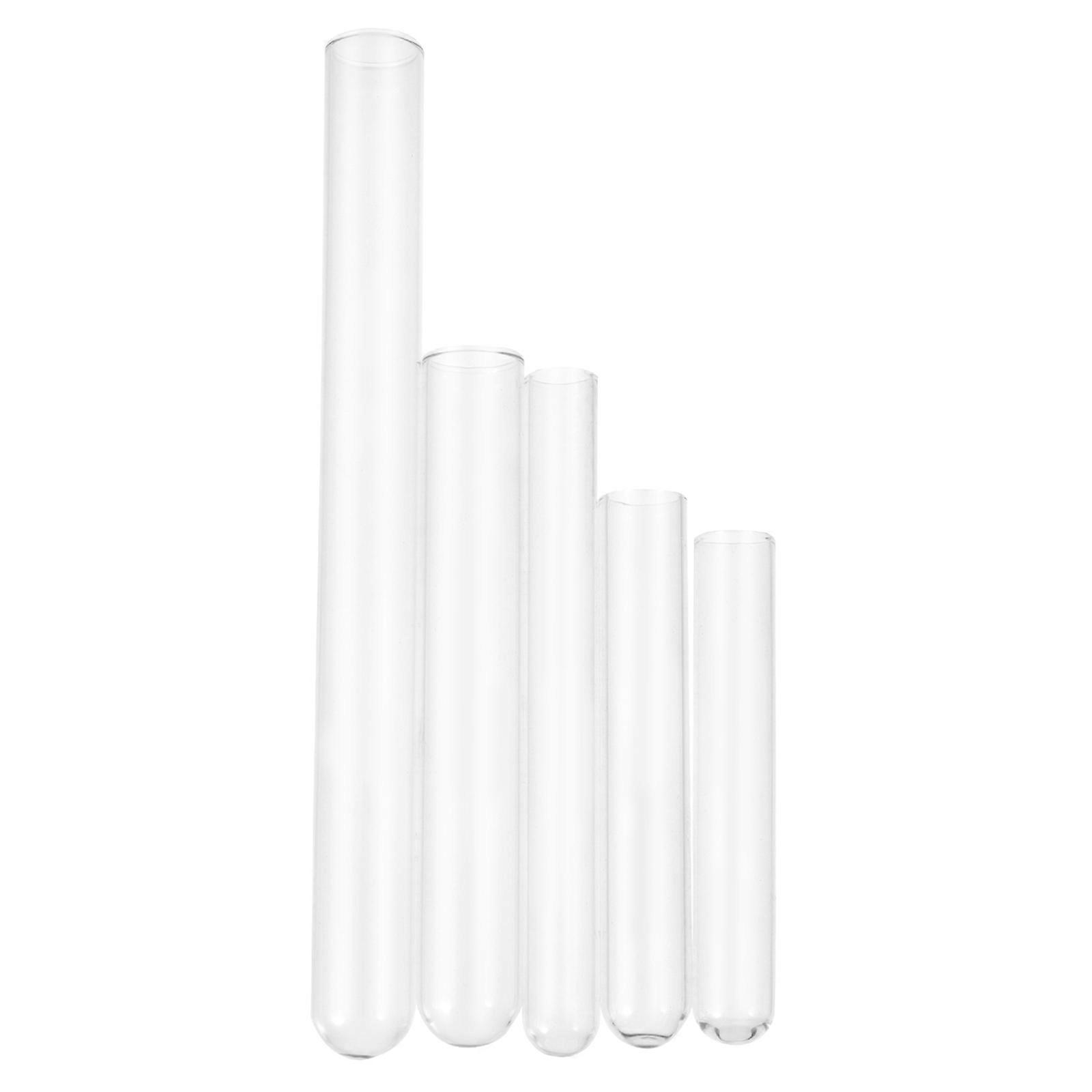 50pcs Clear Glass Test Tubes for Scientific Experiment Storage Use