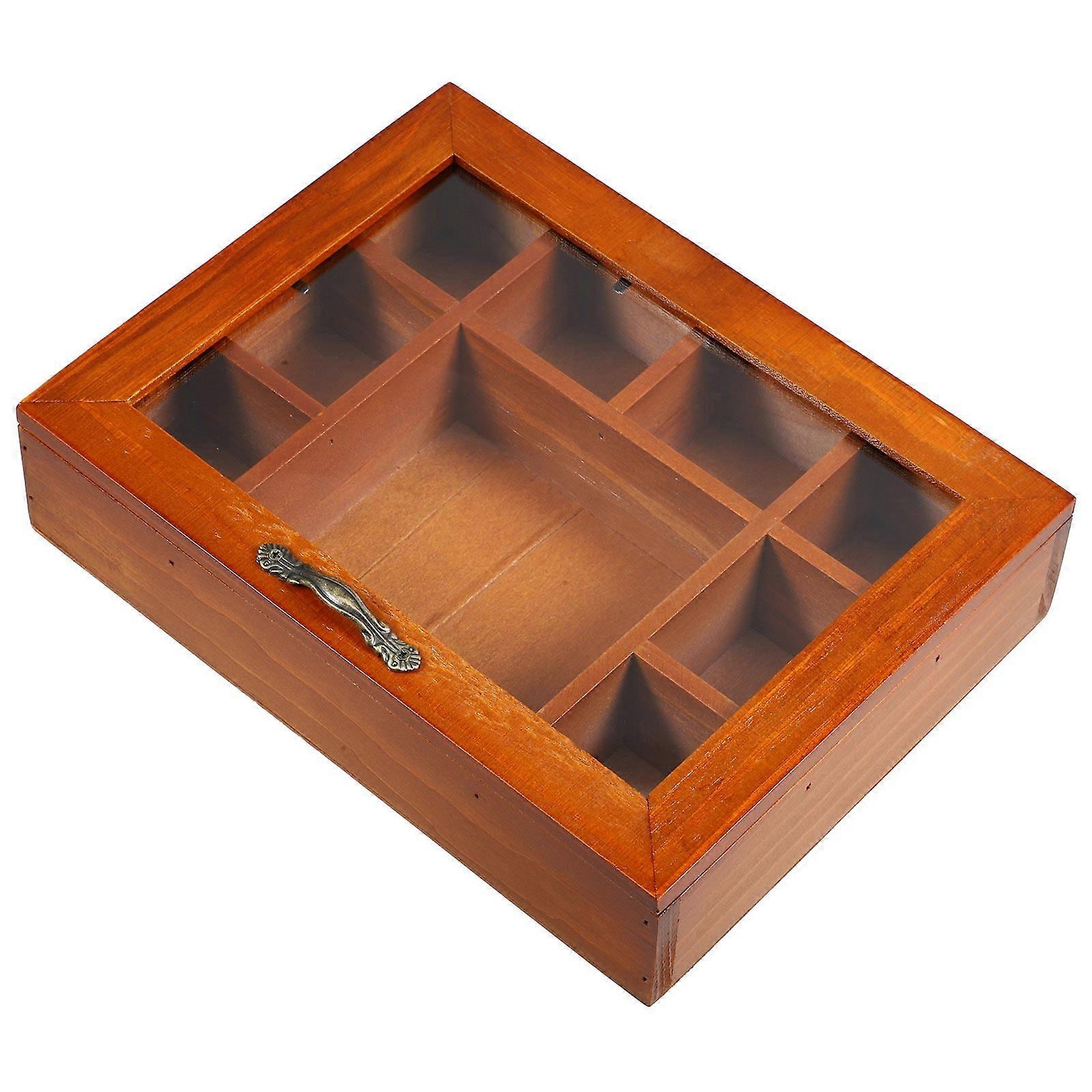 9 Compartment Jewelry Storage Box with Cover Multi Slots Desktop Organizers 1 Set