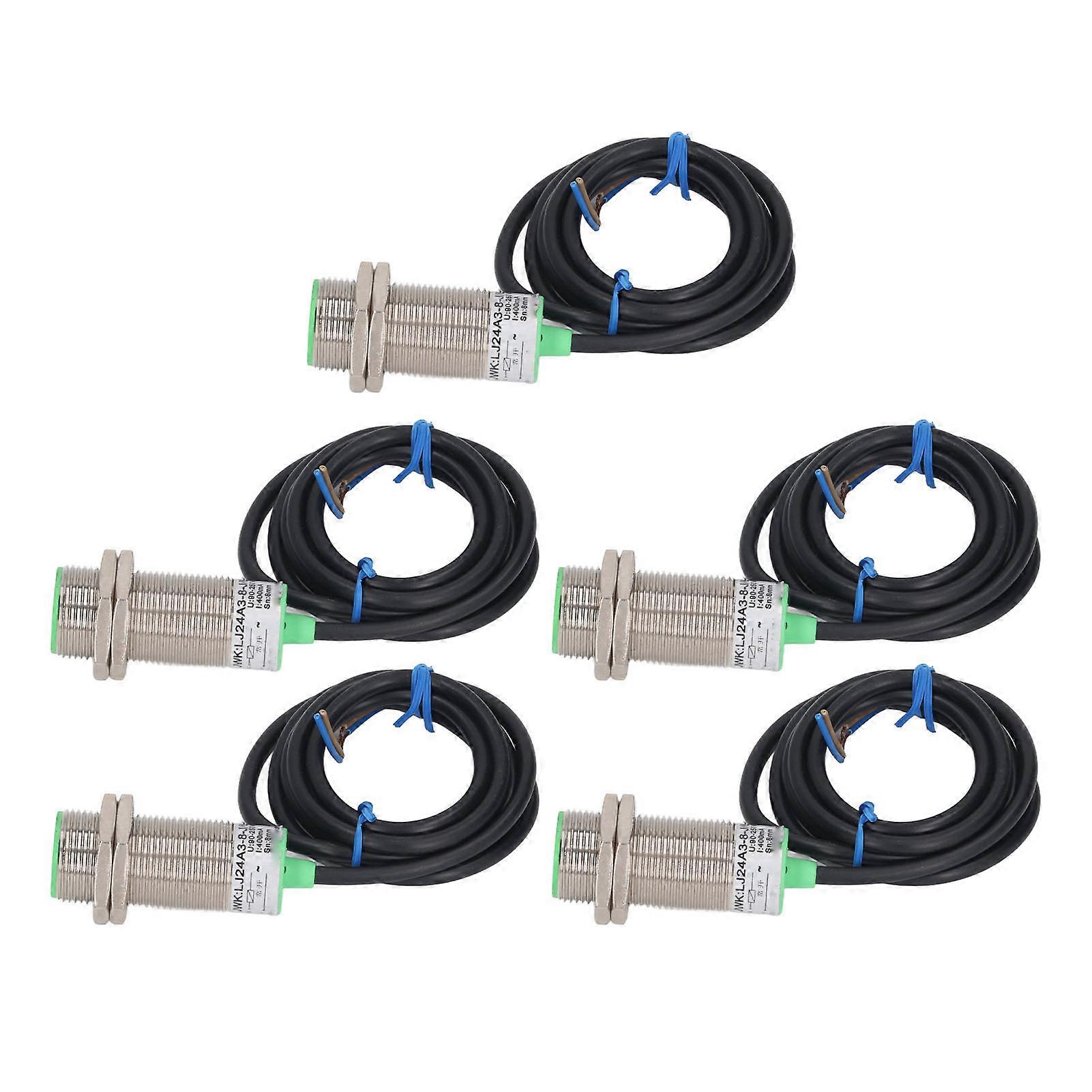 5PCS Proximity Switch Sensor 8mm Detection 2-Wire NO 90-250VAC