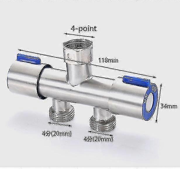 4-point Faucet Three-way Diverter 1-in-2 Adapter Double Head Dual-purpose 1-in-2-out Washing Machine