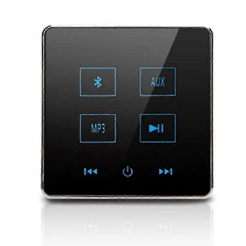 Home Theater Bluetooth Wall Amplifier Touch Screen Music Panel Home Background Audio System Support USB TF Card(Black)Black SZRH A-S
