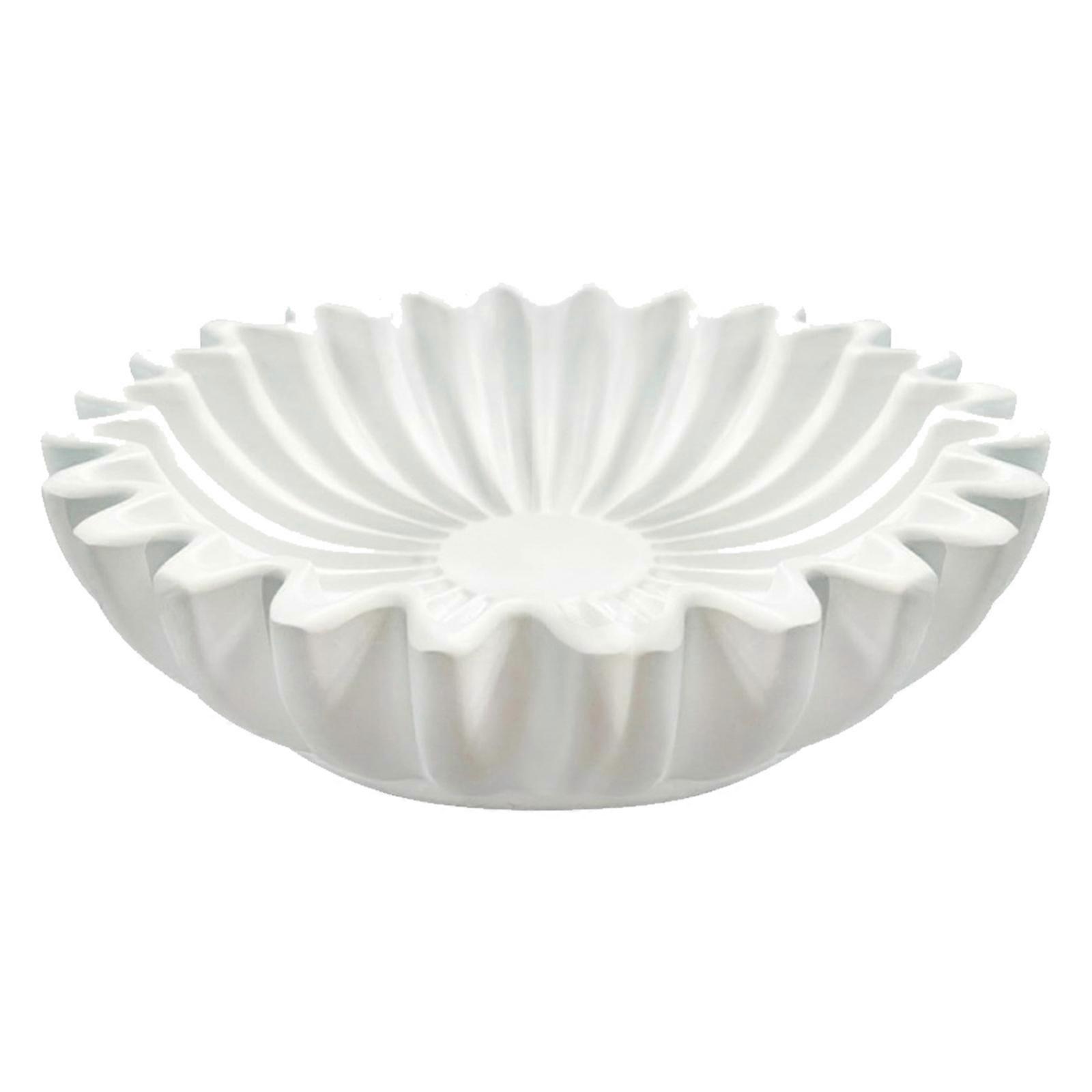 Elegant Fluted Resin Storage Container Large Scalloped Bowl Home Organization Solution For Key Jewelry Accessories Multicolor