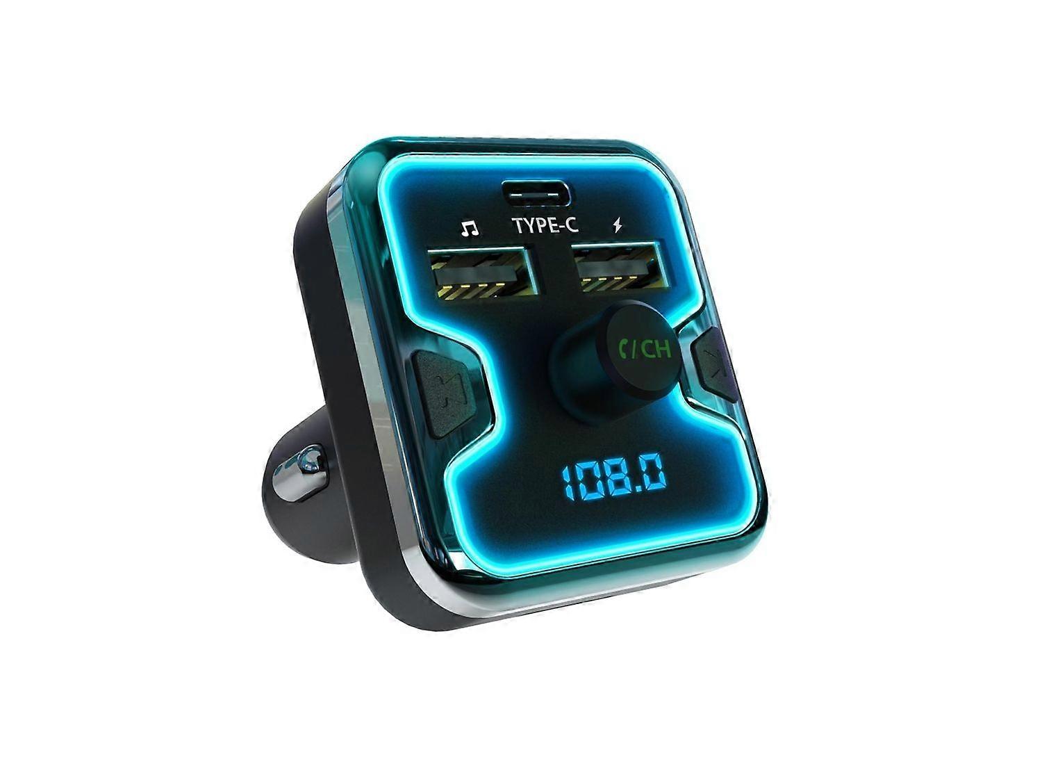 Car and Driver Bluetooth FM Transmitter for Car, Dual USB & Type C PD 18W Car Charger Wireless Car Adapter Receiver Siri Google Alexa Assistant for iP