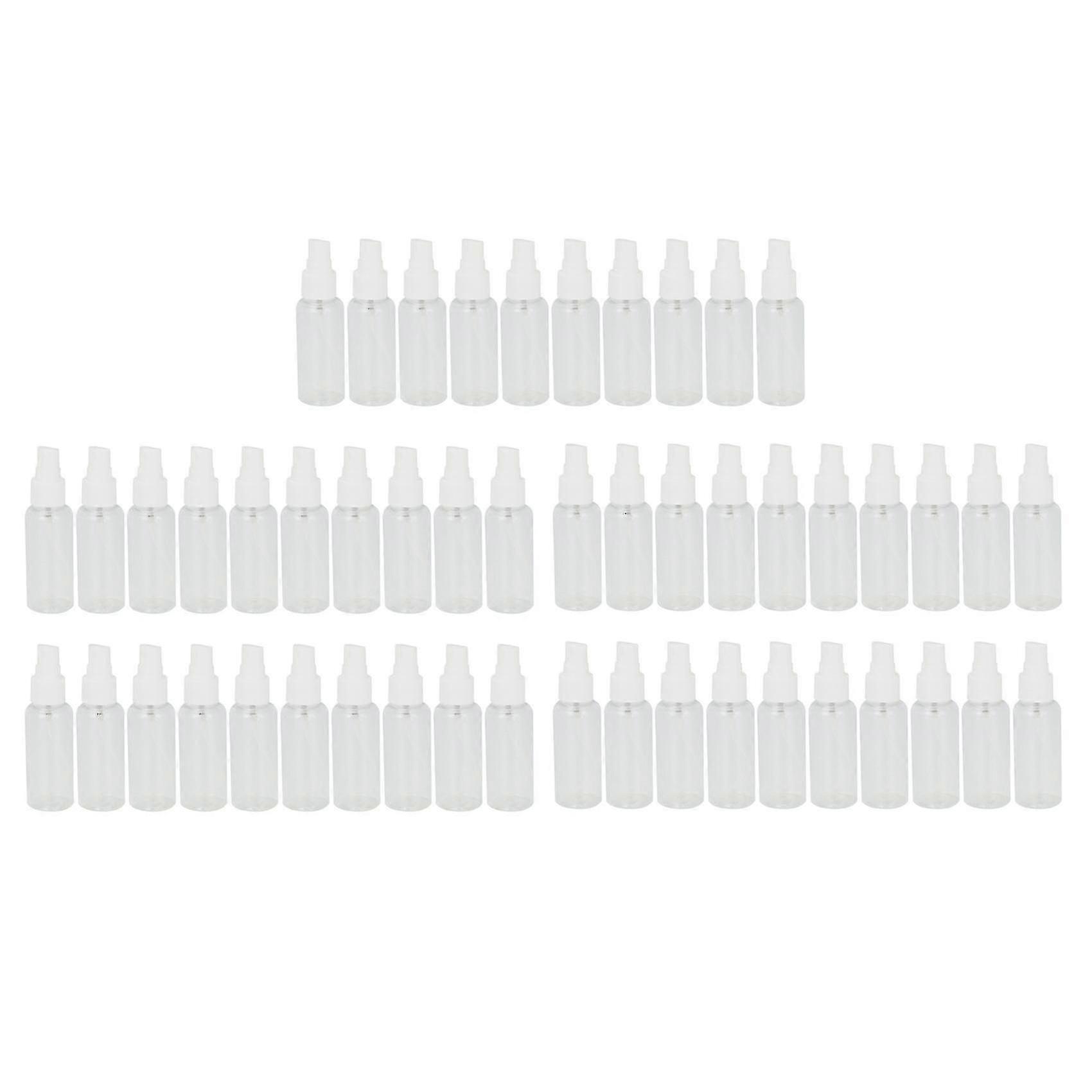 50 Pieces 50ml Spray Bottles Plastic Empty Refillable Atomiser Transparent