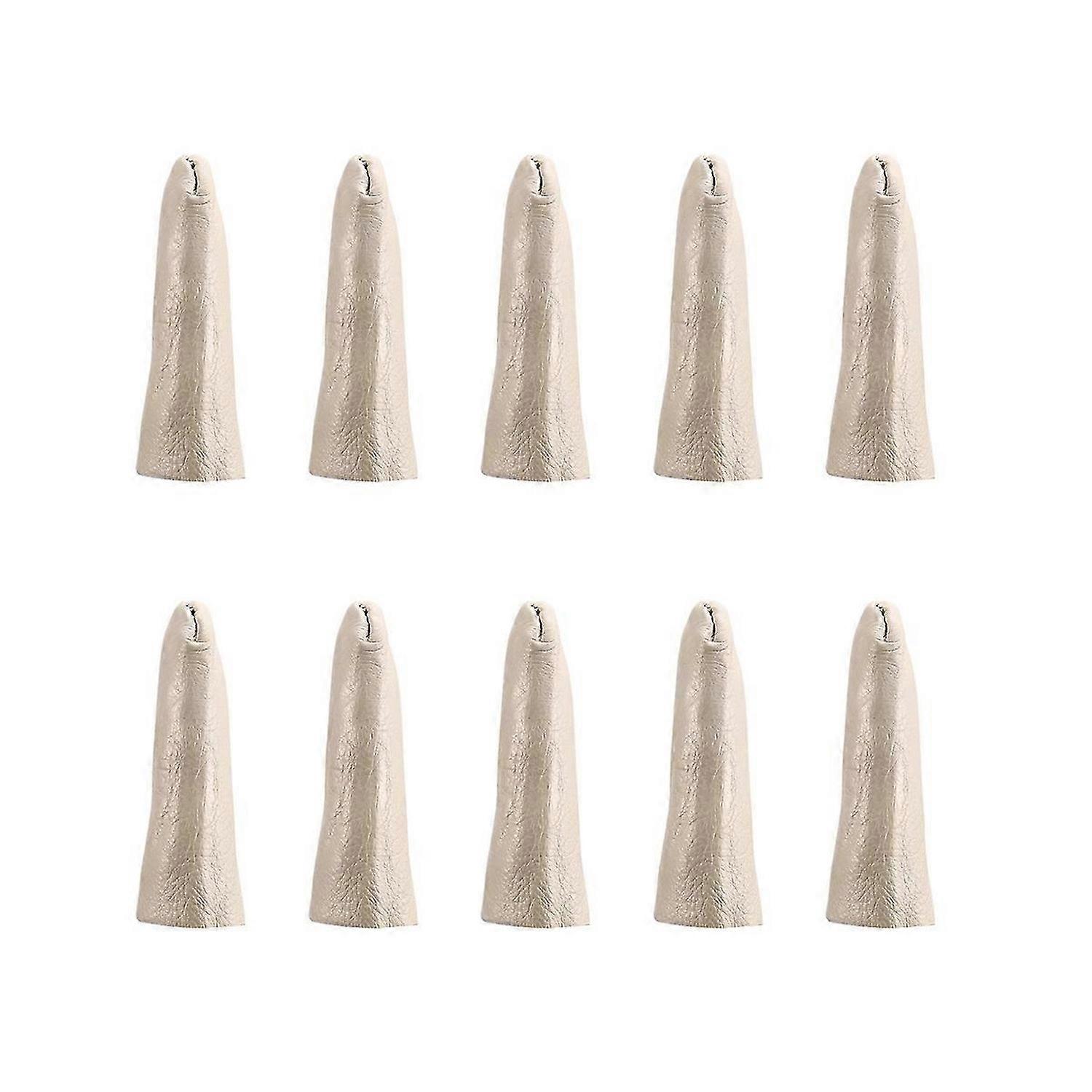 Leather Finger Protector Finger Thimble Guards Tools,Creamy-White
