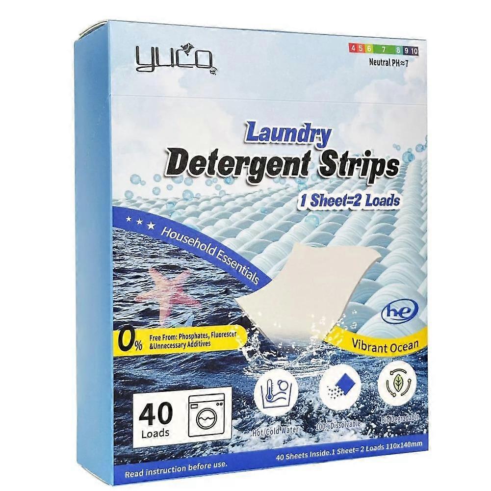 Laundry Detergent Sheets, Eco-Friendly, Plant-Based, Hypoallergenic, No Plastic