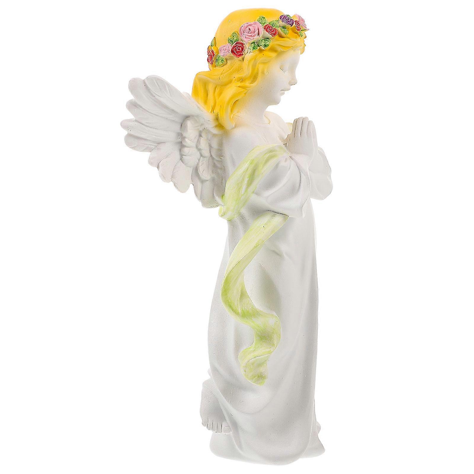 Decorative Angel Resin Statue Figurine for Home 3Pcs Multi Color