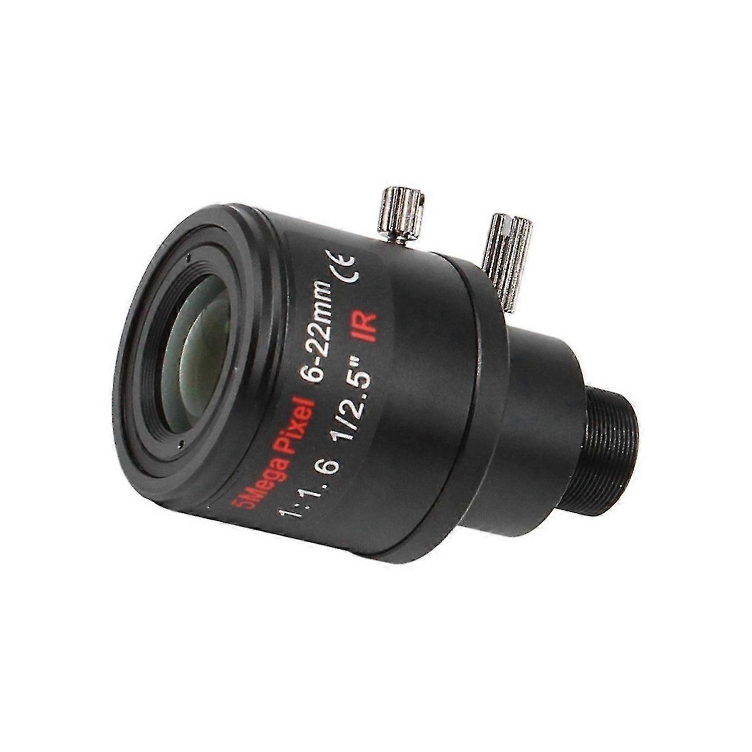 6-22mm 5MP M12 Mount Varifocal Lens F1.6 Manual Zoom Lens High-Definition Network Lens for 5MP Secur